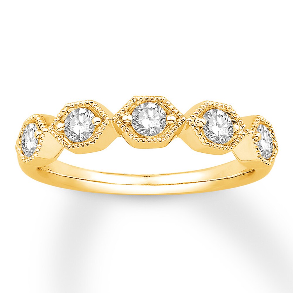 Diamond Anniversary Ring 1/2 ct tw Round-cut 10K Yellow Gold C4KAgXIw Diamond Anniversary Ring 1/2 ct tw Round-cut 10K Yellow Gold C4KAgXIw