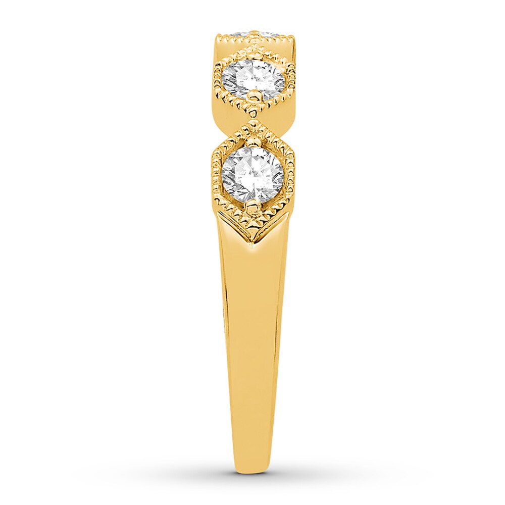 Diamond Anniversary Ring 1/2 ct tw Round-cut 10K Yellow Gold C4KAgXIw
