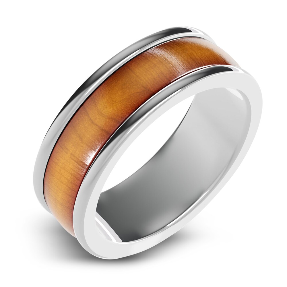 Men's Wood Wedding Band White Tungsten C8W1N46N Men's Wood Wedding Band White Tungsten C8W1N46N