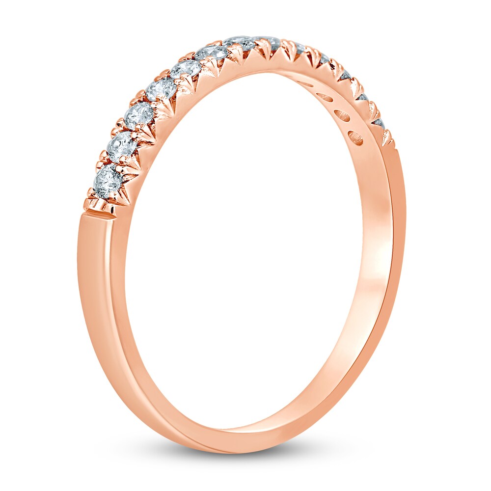 French Pave Diamond Wedding Band 1/4 ct tw Round 14K Rose Gold CCBDye9S French Pave Diamond Wedding Band 1/4 ct tw Round 14K Rose Gold CCBDye9S