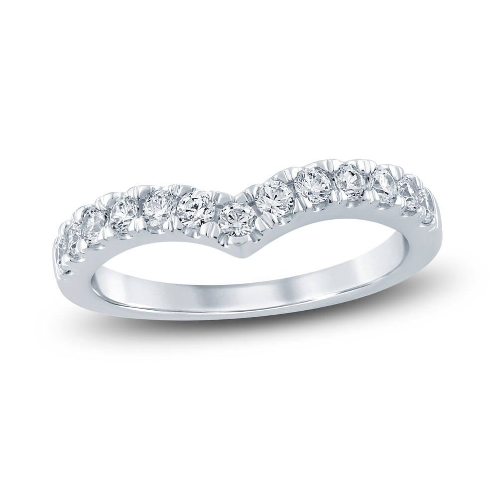 Diamond Contour Anniversary Ring 1/2 ct tw Round 14K White Gold CEYsdhpd Diamond Contour Anniversary Ring 1/2 ct tw Round 14K White Gold CEYsdhpd