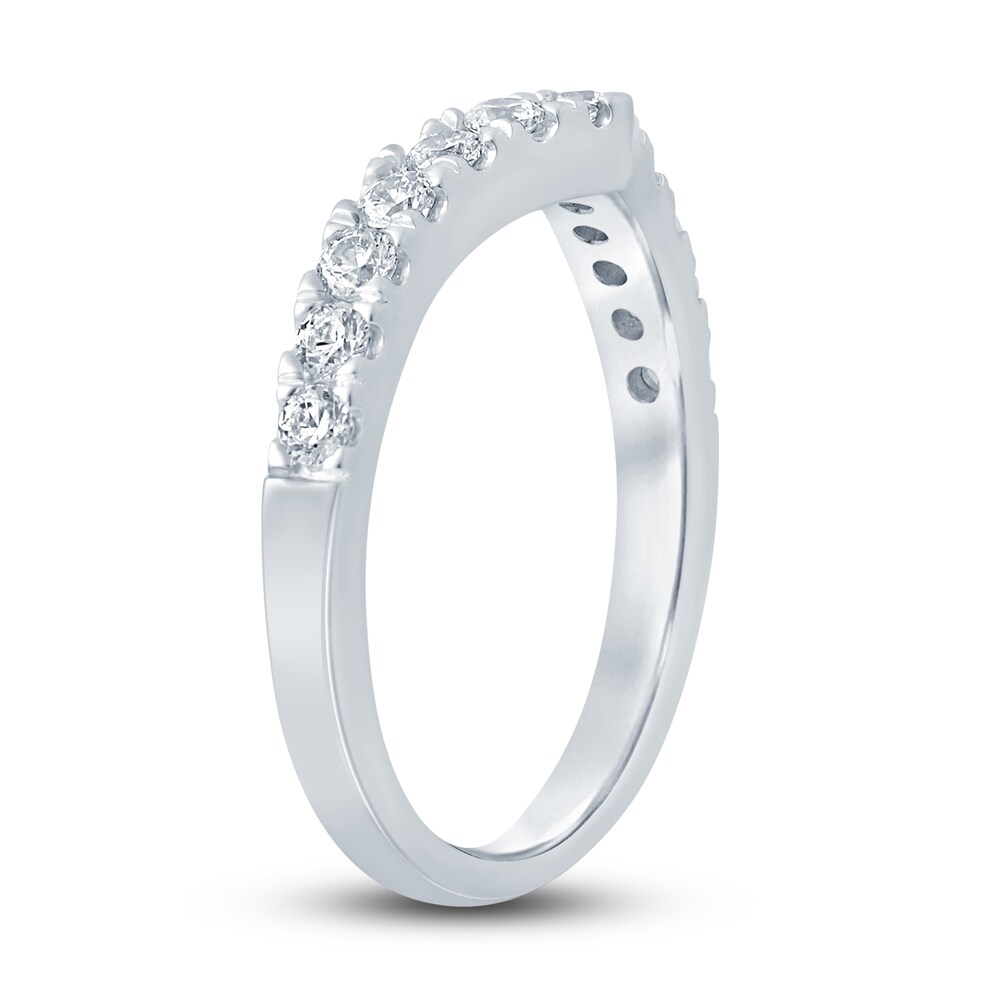 Diamond Contour Anniversary Ring 1/2 ct tw Round 14K White Gold CEYsdhpd Diamond Contour Anniversary Ring 1/2 ct tw Round 14K White Gold CEYsdhpd