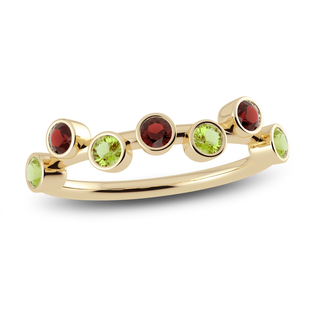 Juliette Maison Natural Garnet & Natural Peridot Ring 10K Yellow Gold CI6evGpv Juliette Maison Natural Garnet & Natural Peridot Ring 10K Yellow Gold CI6evGpv