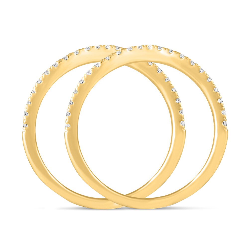 Diamond Double Wedding Band Set 1/4 ct tw 14K Yellow Gold CIZ489w2 Diamond Double Wedding Band Set 1/4 ct tw 14K Yellow Gold CIZ489w2