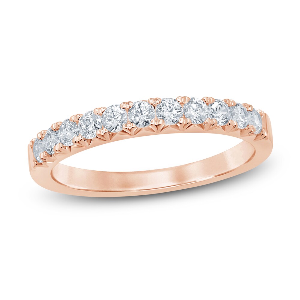 French Pave Diamond Anniversary Band 1/2 ct tw Round 14K Rose Gold CMifwCEV French Pave Diamond Anniversary Band 1/2 ct tw Round 14K Rose Gold CMifwCEV