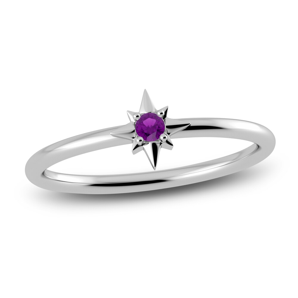 Juliette Maison Natural Amethyst Starburst Ring 10K White Gold CR755YZZ Juliette Maison Natural Amethyst Starburst Ring 10K White Gold CR755YZZ