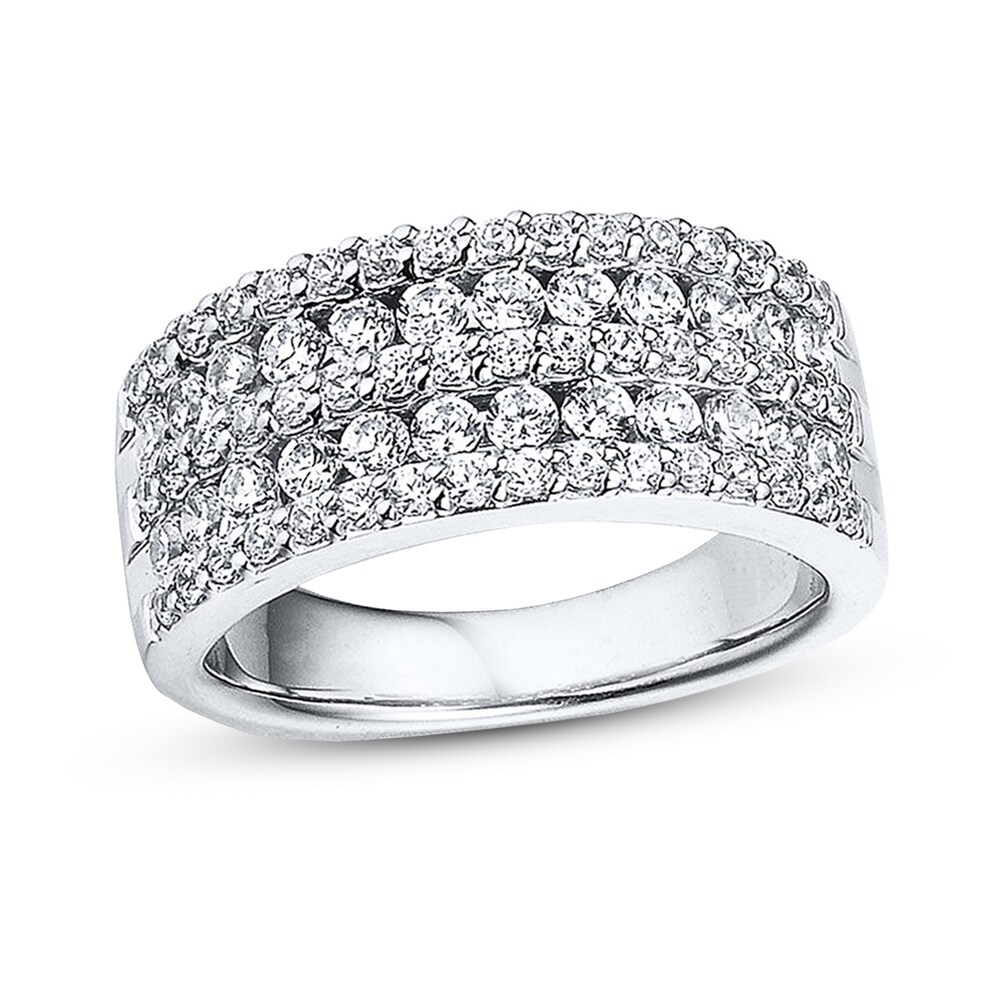 Diamond Anniversary Band 1 1/4 ct tw Ideal-cut 18K White Gold CTwSUYtX