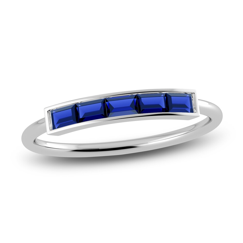 Juliette Maison Natural Blue Sapphire Baguette Bar Ring 10K White Gold CWVTlsd3 Juliette Maison Natural Blue Sapphire Baguette Bar Ring 10K White Gold CWVTlsd3