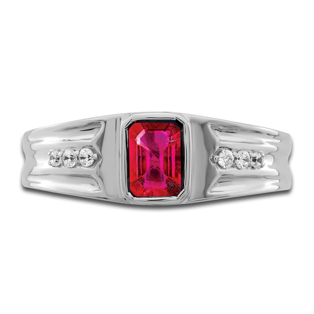 Men\'s Natural Ruby Ring 1/10 ct tw Round 14K White Gold CWmwkiUI Men\'s Natural Ruby Ring 1/10 ct tw Round 14K White Gold CWmwkiUI