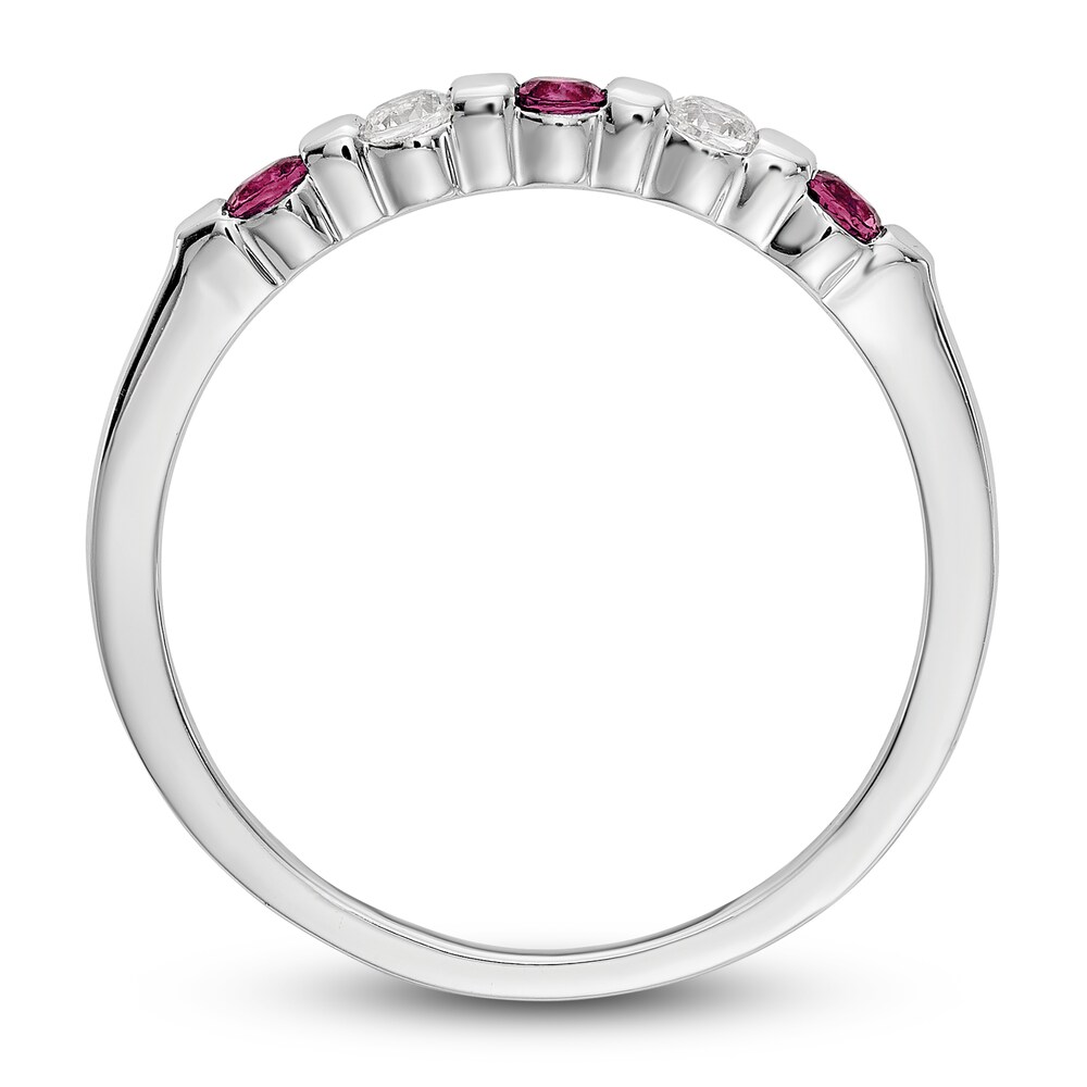 Natural Ruby Stackable Ring 1/10 ct tw Diamonds 14K White Gold CXPTRBVA Natural Ruby Stackable Ring 1/10 ct tw Diamonds 14K White Gold CXPTRBVA
