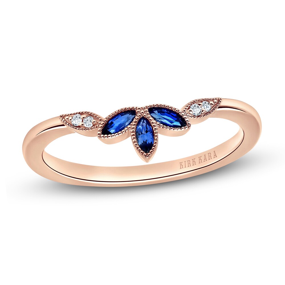 Kirk Kara Natural Blue Sapphire Anniversary Band Diamond Accents 14K Rose Gold ClN8KQgQ Kirk Kara Natural Blue Sapphire Anniversary Band Diamond Accents 14K Rose Gold ClN8KQgQ