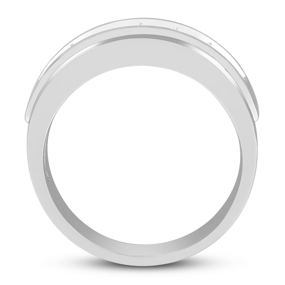 Men\'s 5-Stone Wedding Band 1/2 ct tw Round 10K White Gold CngZctvO Men\'s 5-Stone Wedding Band 1/2 ct tw Round 10K White Gold CngZctvO