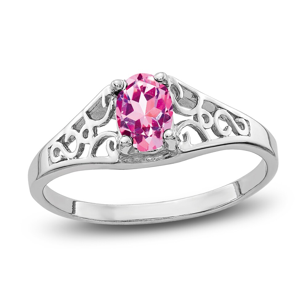 Natural Pink Sapphire Ring 14K White Gold CrQHIeLt Natural Pink Sapphire Ring 14K White Gold CrQHIeLt