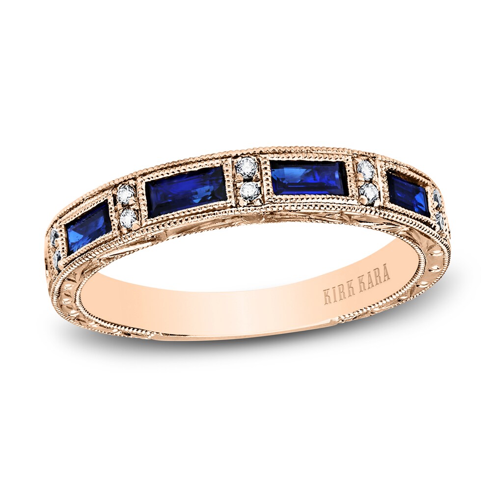 Kirk Kara Natural Blue Sapphire Anniversary Band 1/20 ct tw Diamonds 18K Rose Gold CsF2mxtP Kirk Kara Natural Blue Sapphire Anniversary Band 1/20 ct tw Diamonds 18K Rose Gold CsF2mxtP