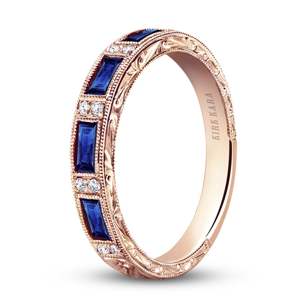 Kirk Kara Natural Blue Sapphire Anniversary Band 1/20 ct tw Diamonds 18K Rose Gold CsF2mxtP Kirk Kara Natural Blue Sapphire Anniversary Band 1/20 ct tw Diamonds 18K Rose Gold CsF2mxtP