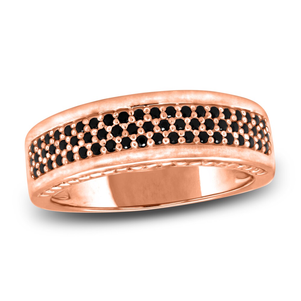 Men's Black Diamond Anniversary Ring 1/3 ct tw Round 14K Rose Gold Cwp8yeIC Men's Black Diamond Anniversary Ring 1/3 ct tw Round 14K Rose Gold Cwp8yeIC
