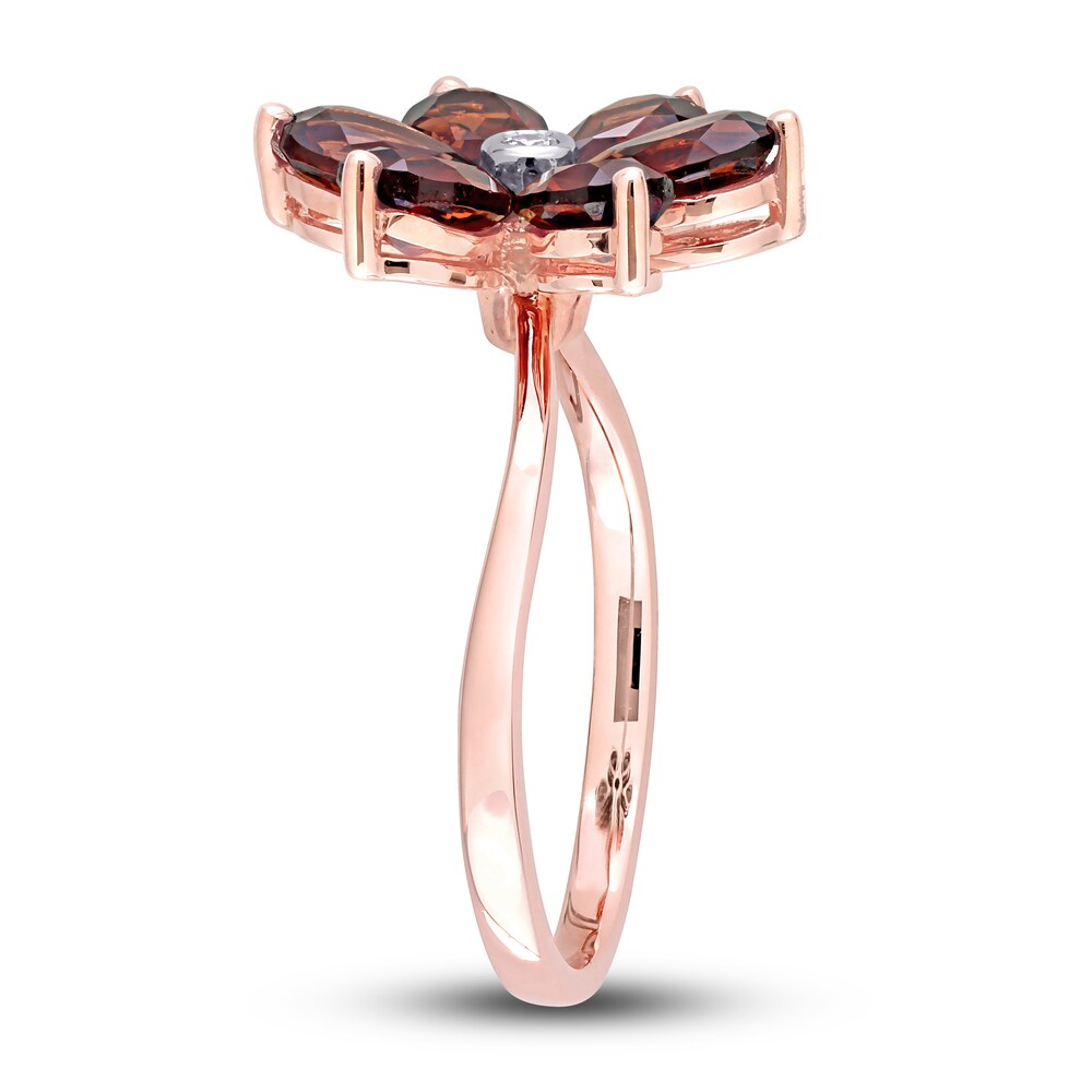 Natural Garnet Floral Ring Diamond Accent 10K Rose Gold CyRZMTb6 Natural Garnet Floral Ring Diamond Accent 10K Rose Gold CyRZMTb6