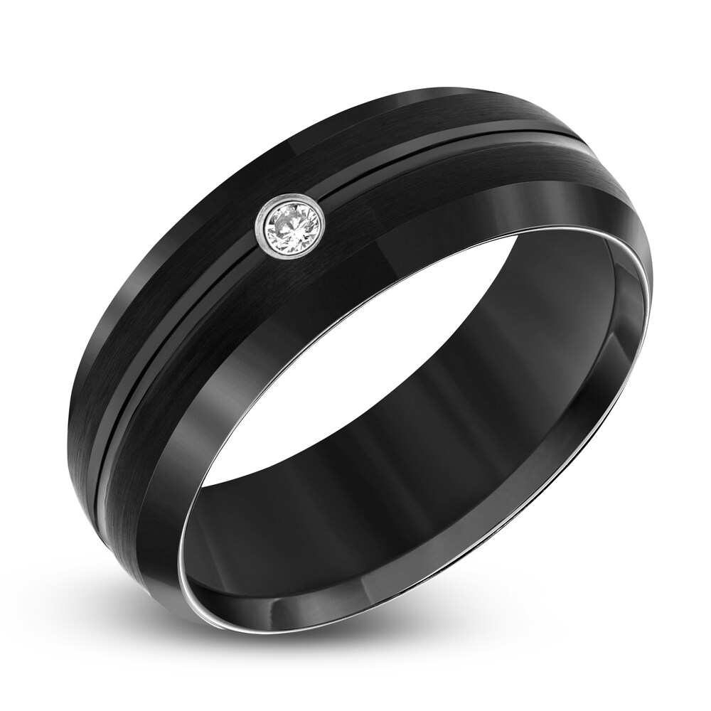 Diamond Wedding Band 1/20 ct tw Round Black Tungsten D2QKkJcx Diamond Wedding Band 1/20 ct tw Round Black Tungsten D2QKkJcx