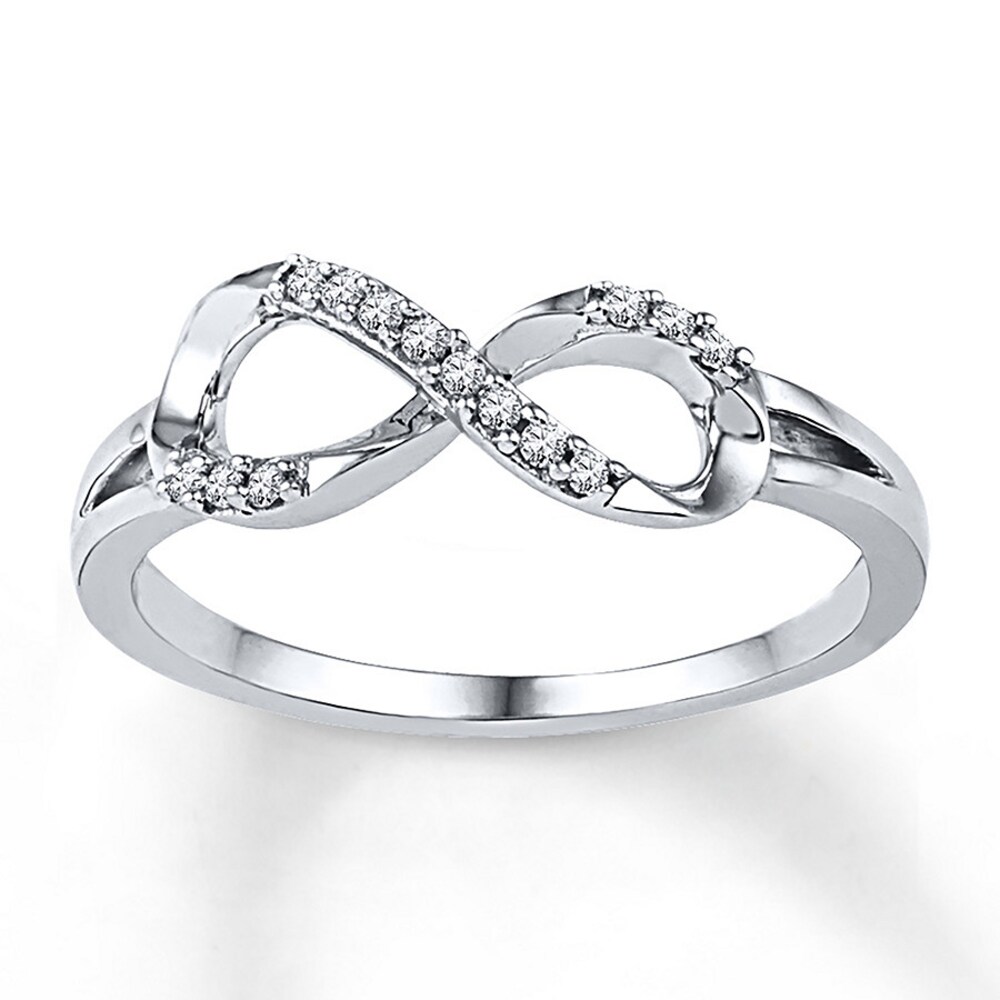 Diamond Infinity Ring 1/15 ct tw Round-cut 10K White Gold D4Koo9Af Diamond Infinity Ring 1/15 ct tw Round-cut 10K White Gold D4Koo9Af