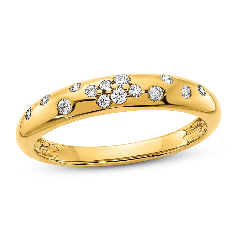 Diamond Sprinkle Ring 1/6 ct tw Round 14K Yellow Gold D7TtLyfL Diamond Sprinkle Ring 1/6 ct tw Round 14K Yellow Gold D7TtLyfL