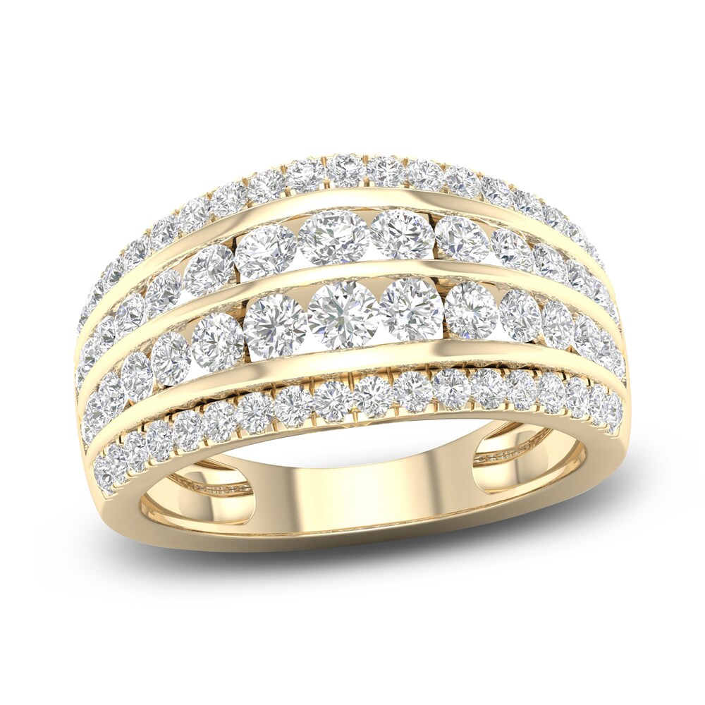 Diamond 4-Row Anniversary Band 1 ct tw Round 14K Yellow Gold DDNAXNTg Diamond 4-Row Anniversary Band 1 ct tw Round 14K Yellow Gold DDNAXNTg