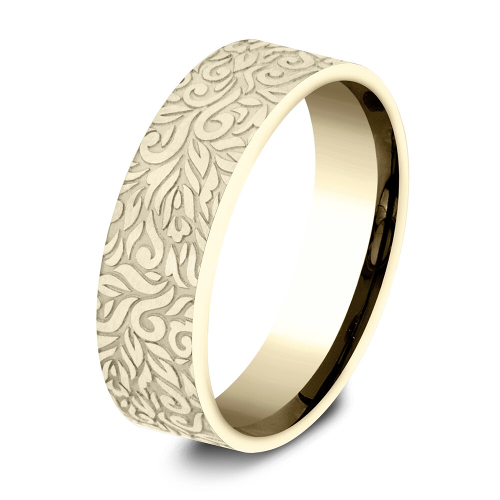 Men\'s Paisley Wedding Band 14K Yellow Gold 7.0mm DEhxa2Jx