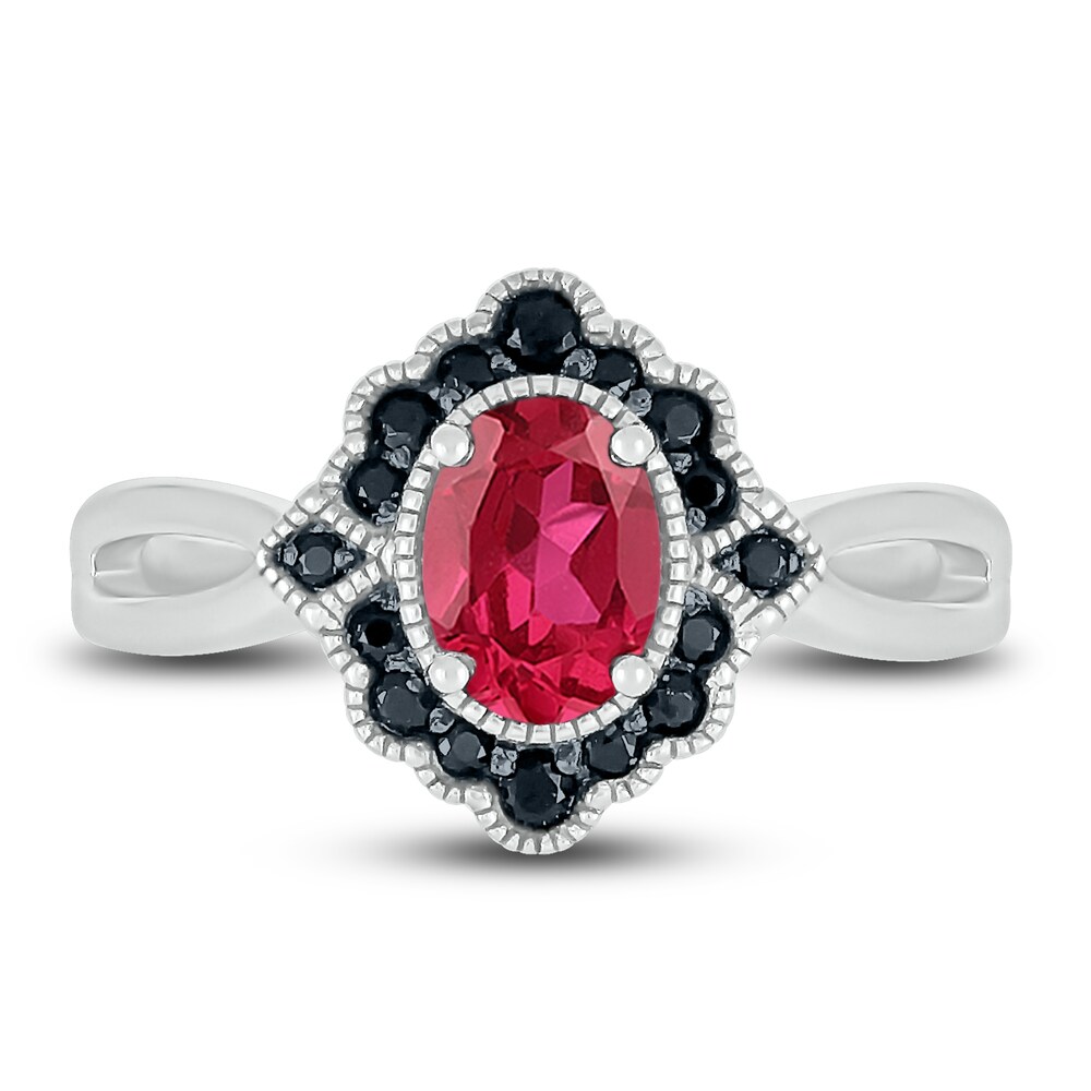 Natural Ruby & Natural Black Spinel Ring Sterling Silver DHLZ40cZ Natural Ruby & Natural Black Spinel Ring Sterling Silver DHLZ40cZ