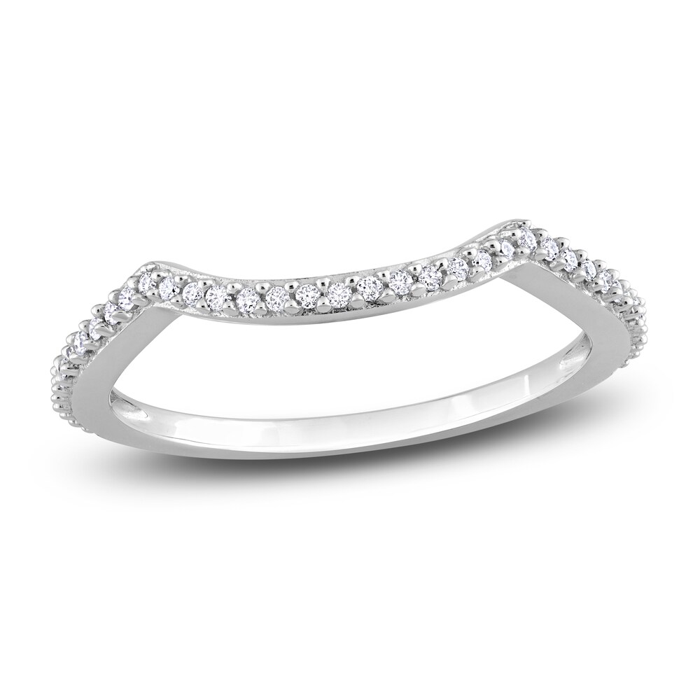 Diamond Contour Wedding Band 1/10 ct tw Round 14K White Gold DMKGEPF1