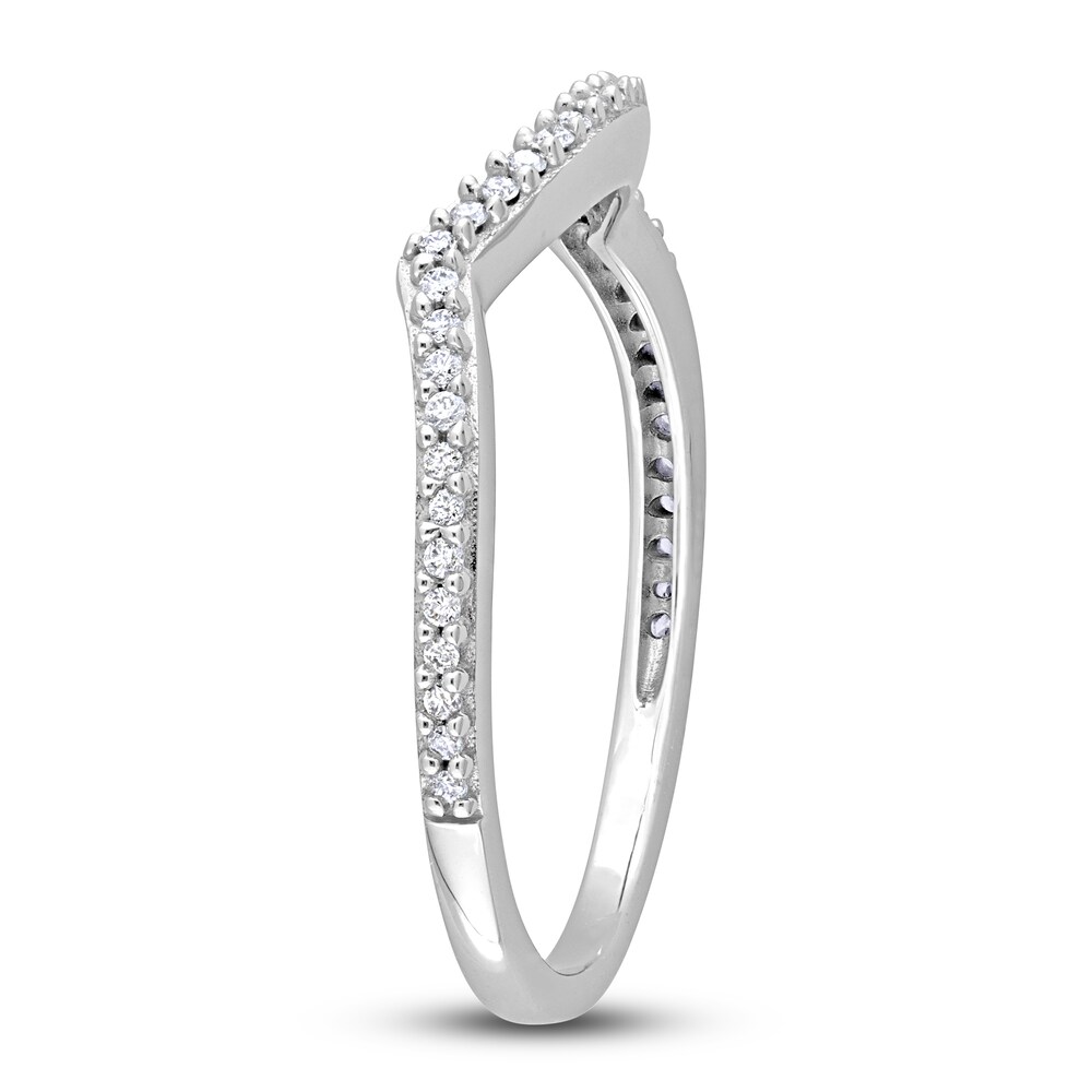 Diamond Contour Wedding Band 1/10 ct tw Round 14K White Gold DMKGEPF1 Diamond Contour Wedding Band 1/10 ct tw Round 14K White Gold DMKGEPF1