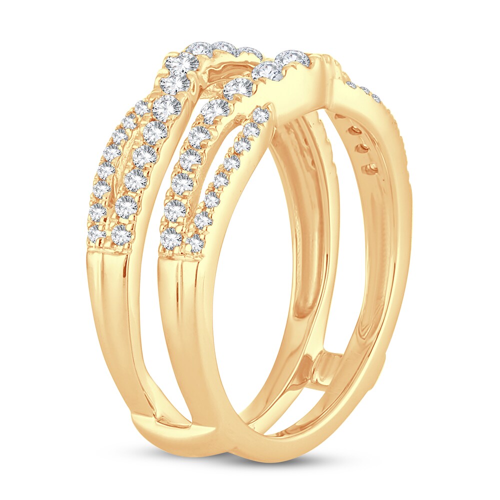 Diamond Enhancer Ring 5/8 ct tw Round 14K Yellow Gold DPHlxPLO Diamond Enhancer Ring 5/8 ct tw Round 14K Yellow Gold DPHlxPLO