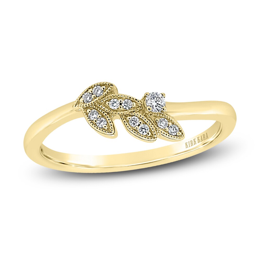 Kirk Kara Diamond Leaf Wedding Band 1/20 ct tw Round 14K Yellow Gold DRwVCuiB Kirk Kara Diamond Leaf Wedding Band 1/20 ct tw Round 14K Yellow Gold DRwVCuiB