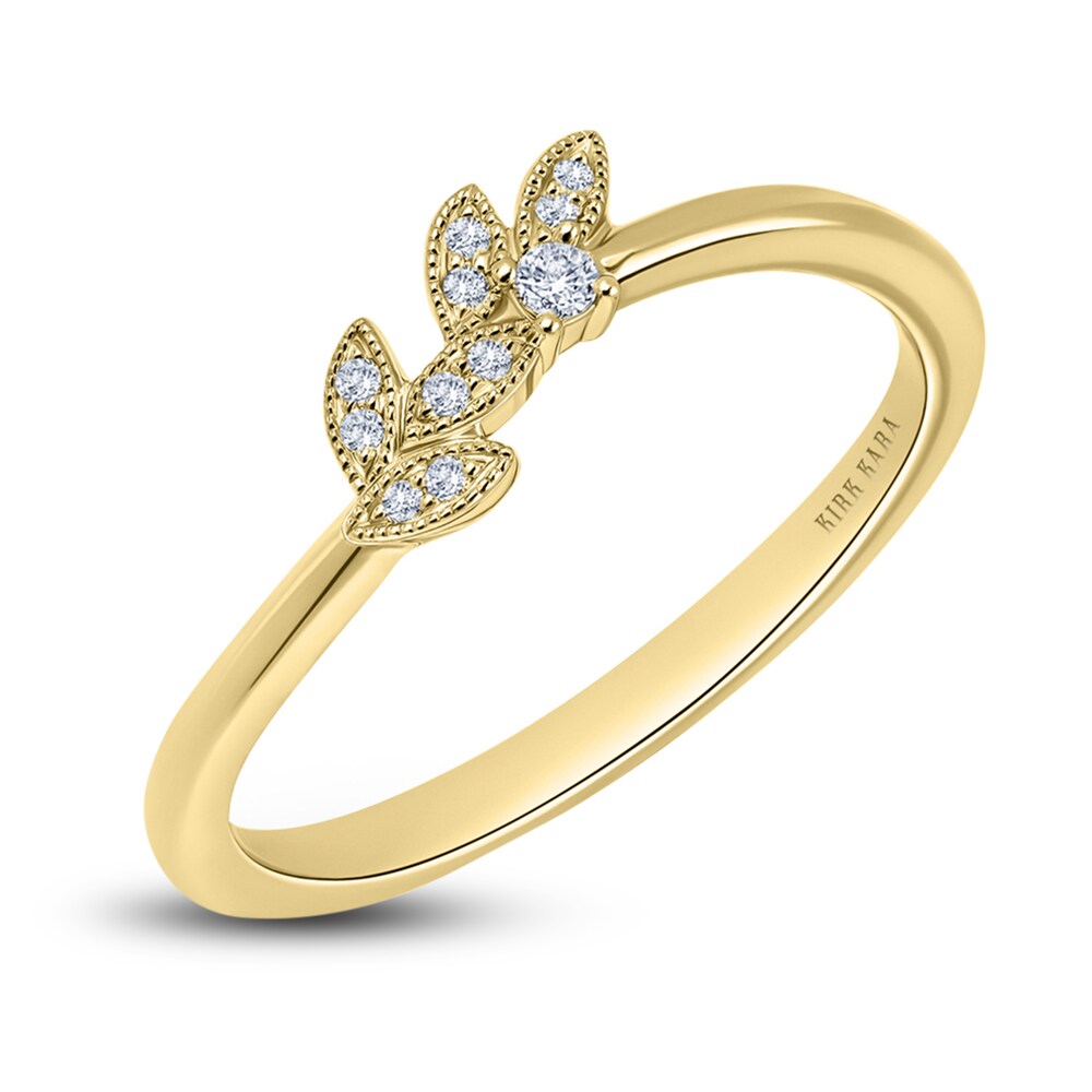 Kirk Kara Diamond Leaf Wedding Band 1/20 ct tw Round 14K Yellow Gold DRwVCuiB Kirk Kara Diamond Leaf Wedding Band 1/20 ct tw Round 14K Yellow Gold DRwVCuiB