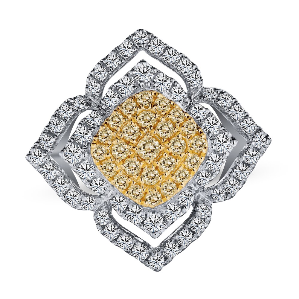 Diamond Ring 3/4 ct tw Round/Princess Two-Tone Gold Dg1aUI0w