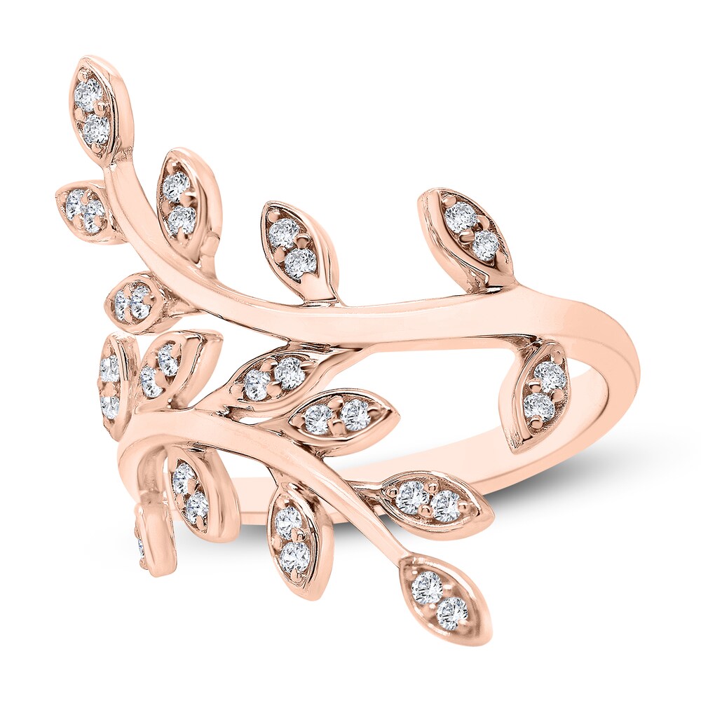 Diamond Floral Ring 1/4 ct tw Round 10K Rose Gold DlCC7DIk Diamond Floral Ring 1/4 ct tw Round 10K Rose Gold DlCC7DIk