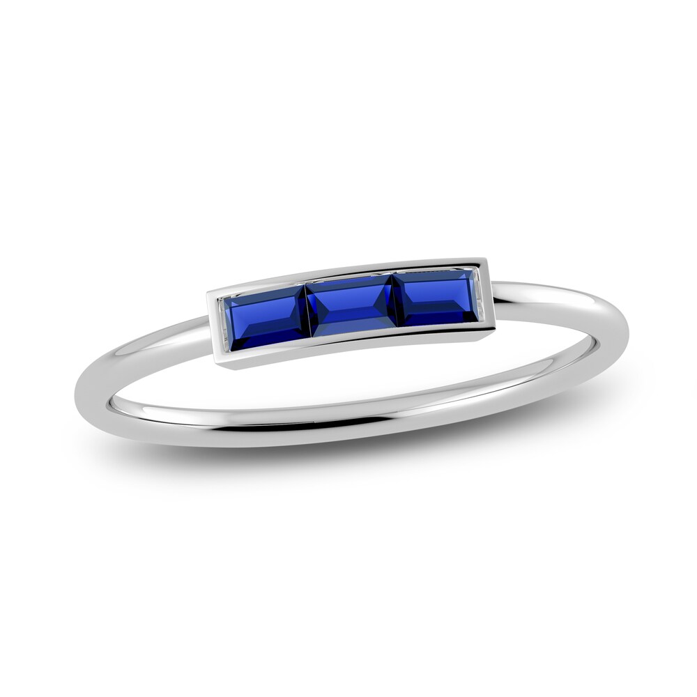 Juliette Maison Natural Blue Sapphire Baguette Bar Ring 10K White Gold Duwki6HV Juliette Maison Natural Blue Sapphire Baguette Bar Ring 10K White Gold Duwki6HV