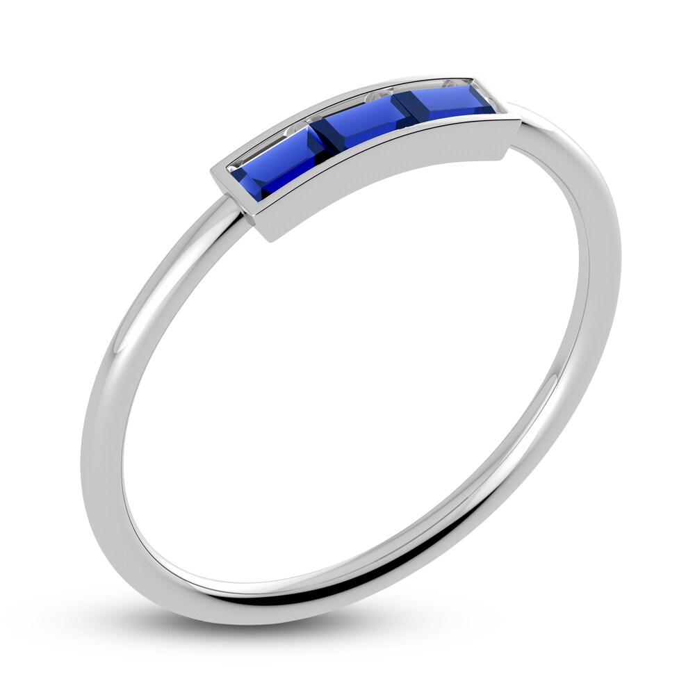 Juliette Maison Natural Blue Sapphire Baguette Bar Ring 10K White Gold Duwki6HV Juliette Maison Natural Blue Sapphire Baguette Bar Ring 10K White Gold Duwki6HV