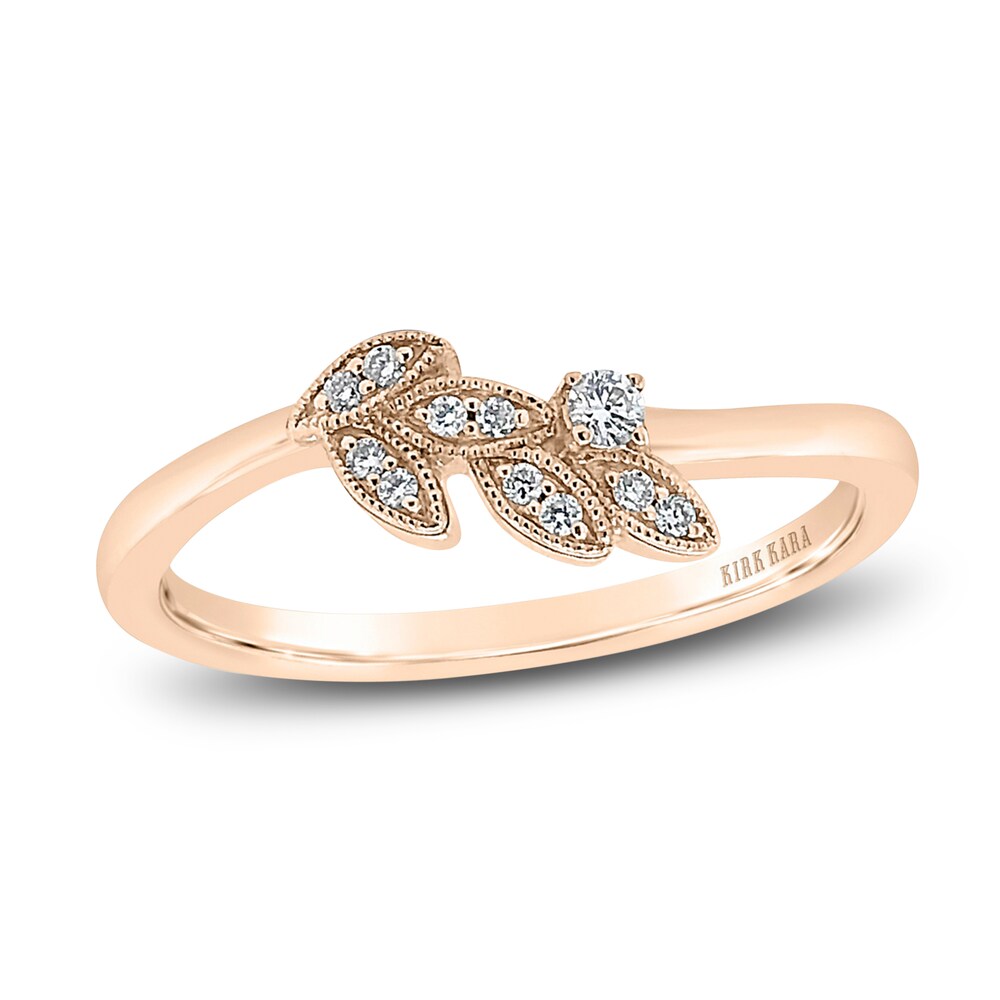 Kirk Kara Diamond Leaf Wedding Band 1/20 ct tw Round 14K Rose Gold DzBc9NBQ Kirk Kara Diamond Leaf Wedding Band 1/20 ct tw Round 14K Rose Gold DzBc9NBQ