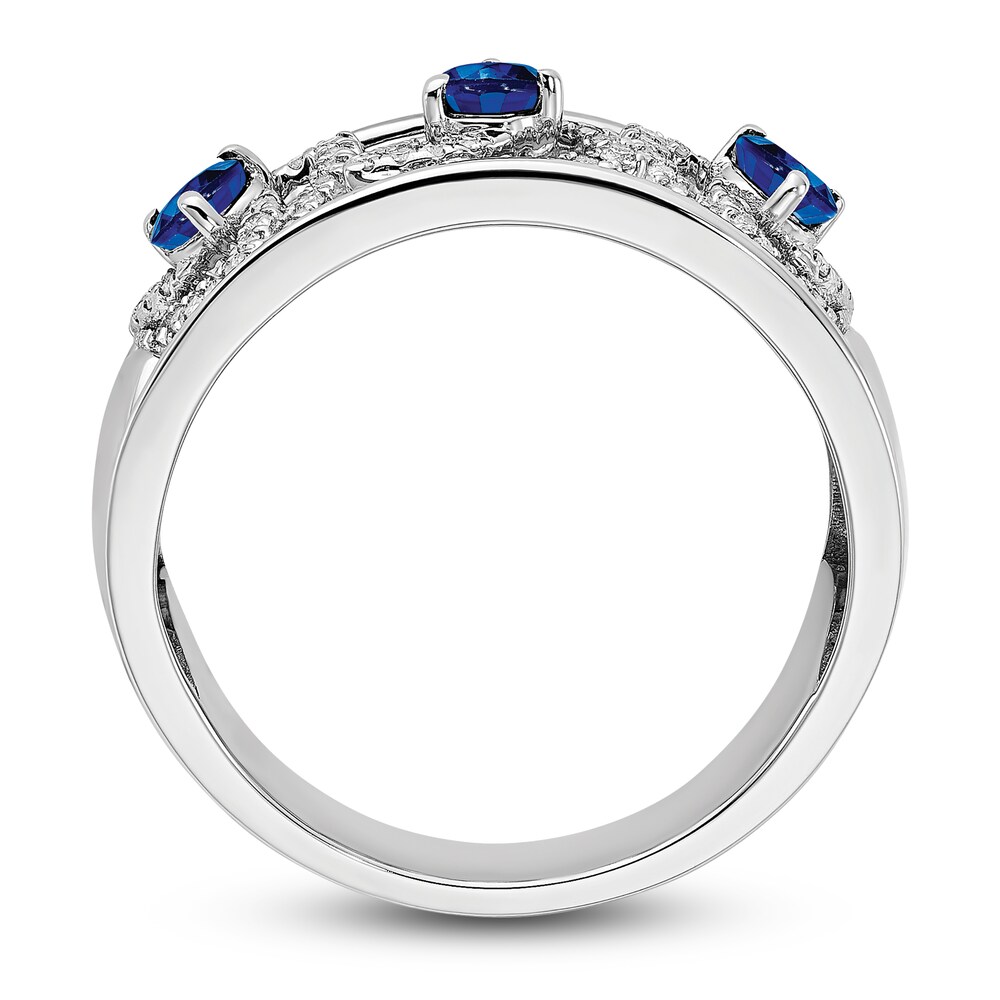 Natural Blue Sapphire Ring 1/4 ct tw Diamonds 14K White Gold EIANkuEF Natural Blue Sapphire Ring 1/4 ct tw Diamonds 14K White Gold EIANkuEF