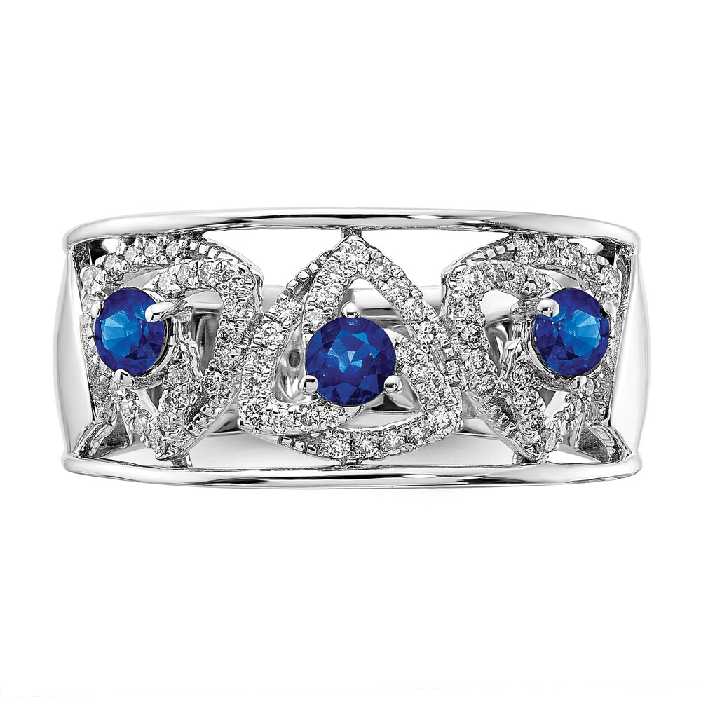 Natural Blue Sapphire Ring 1/4 ct tw Diamonds 14K White Gold EIANkuEF Natural Blue Sapphire Ring 1/4 ct tw Diamonds 14K White Gold EIANkuEF