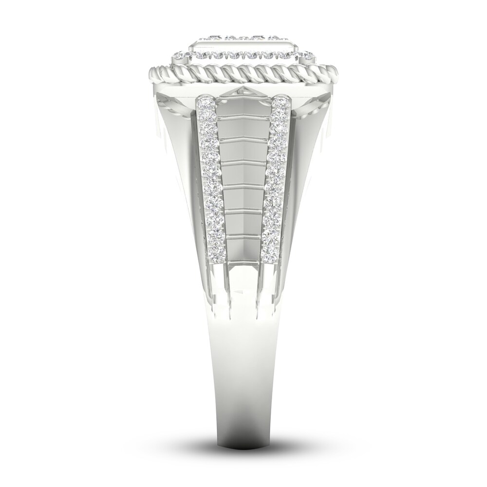 Men\'s Diamond Ring 5/8 ct tw Princess/Round 10K White Gold EKlEd9VU Men\'s Diamond Ring 5/8 ct tw Princess/Round 10K White Gold EKlEd9VU