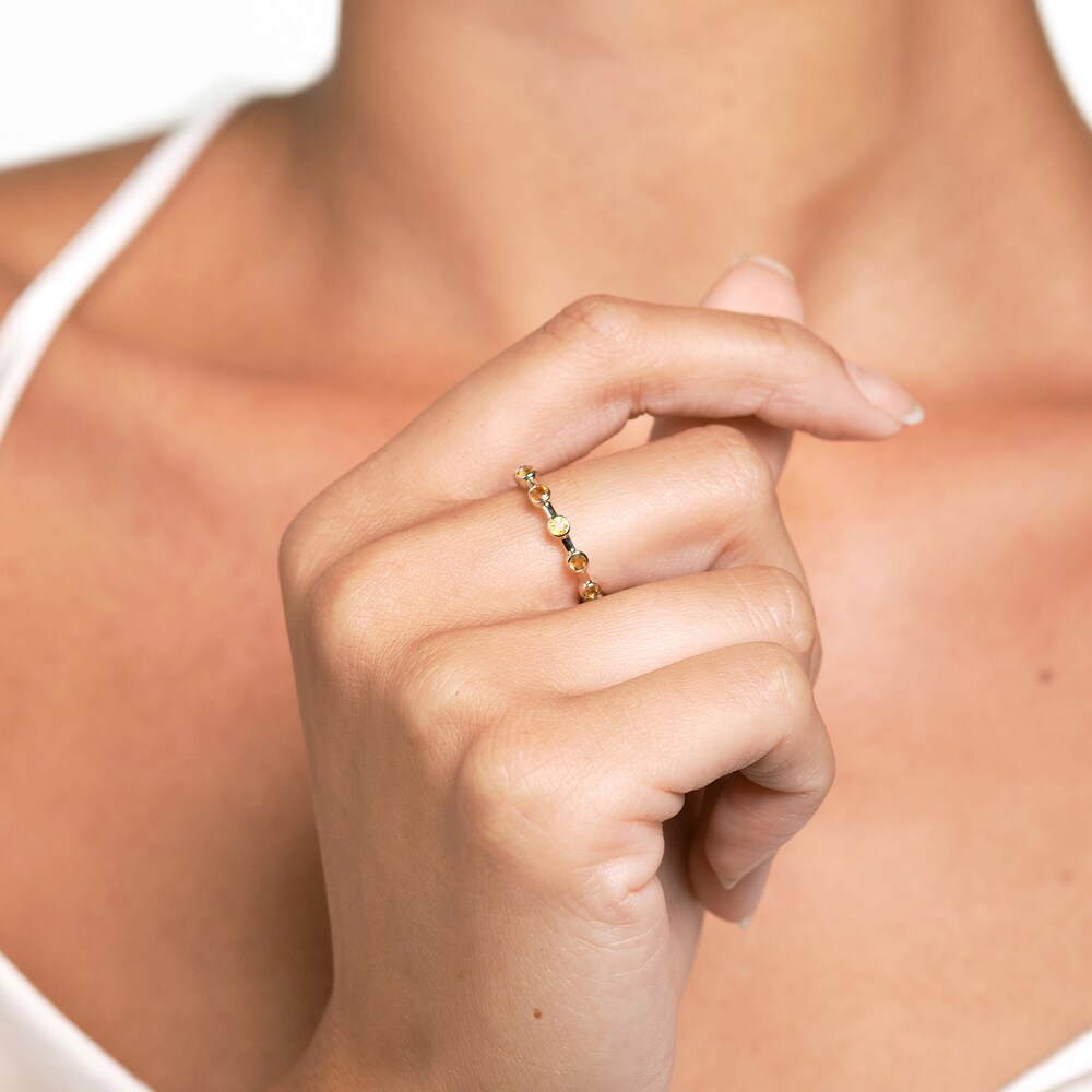 Juliette Maison Natural White Sapphire Ring 10K Rose Gold EMcX1Dpo Juliette Maison Natural White Sapphire Ring 10K Rose Gold EMcX1Dpo