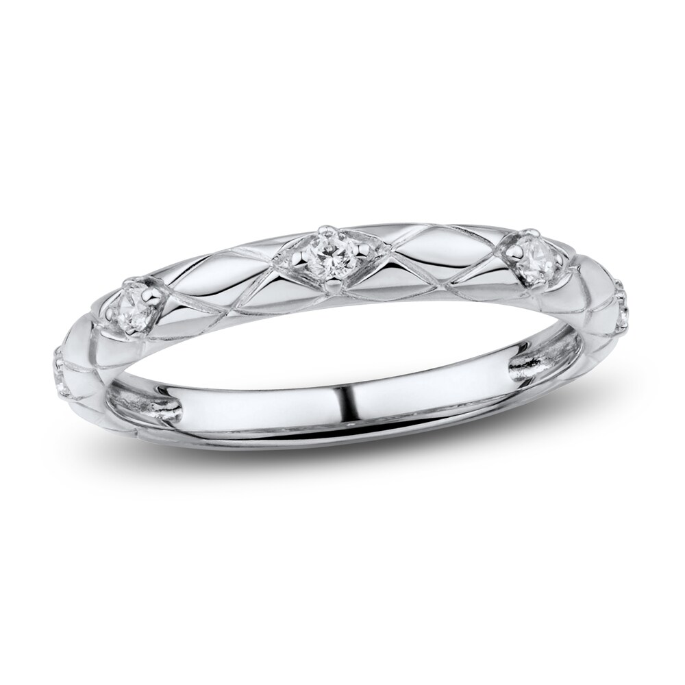 Diamond Wedding Band 1/10 ct tw Round 14K White Gold EfGCNYfC Diamond Wedding Band 1/10 ct tw Round 14K White Gold EfGCNYfC