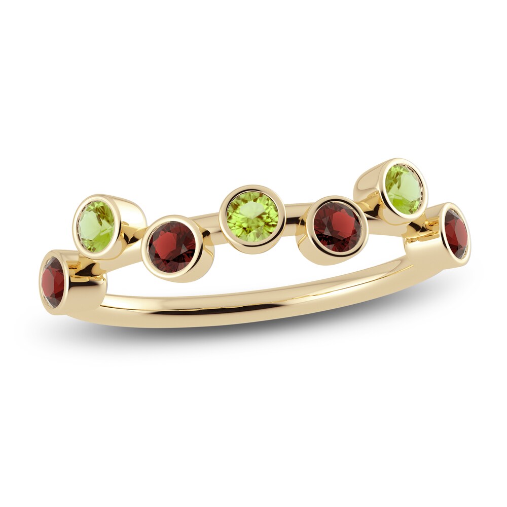 Juliette Maison Natural Garnet & Natural Peridot Ring 10K Yellow Gold EjKBScaT Juliette Maison Natural Garnet & Natural Peridot Ring 10K Yellow Gold EjKBScaT