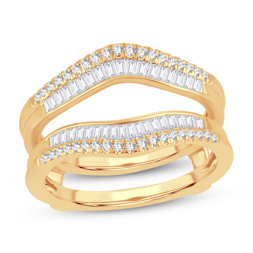 Diamond Enhancer Ring 1/2 ct tw Round/Baguette 14K Yellow Gold EmEp0nrt Diamond Enhancer Ring 1/2 ct tw Round/Baguette 14K Yellow Gold EmEp0nrt
