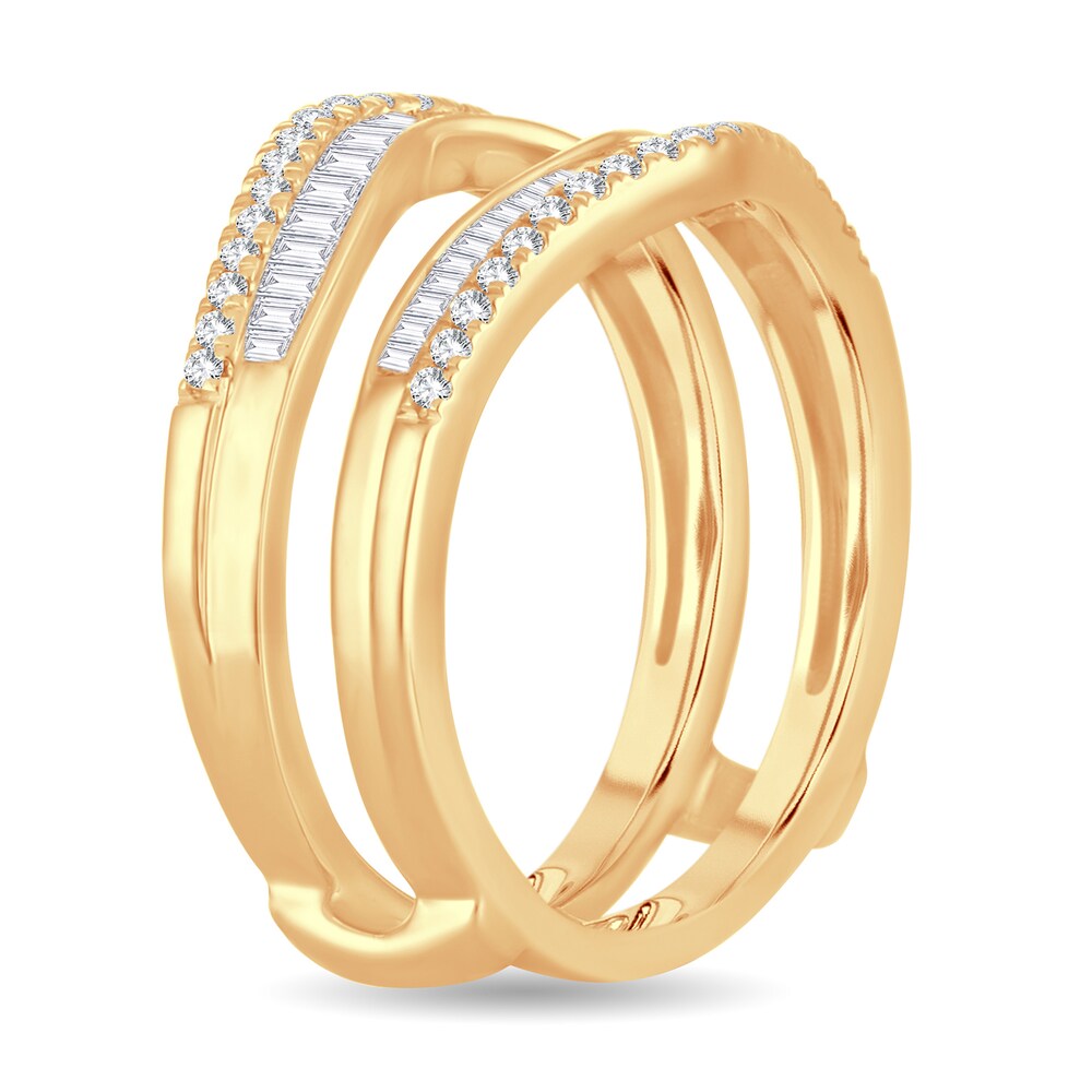 Diamond Enhancer Ring 1/2 ct tw Round/Baguette 14K Yellow Gold EmEp0nrt Diamond Enhancer Ring 1/2 ct tw Round/Baguette 14K Yellow Gold EmEp0nrt