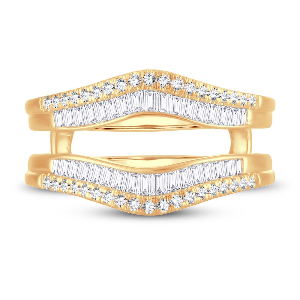 Diamond Enhancer Ring 1/2 ct tw Round/Baguette 14K Yellow Gold EmEp0nrt Diamond Enhancer Ring 1/2 ct tw Round/Baguette 14K Yellow Gold EmEp0nrt