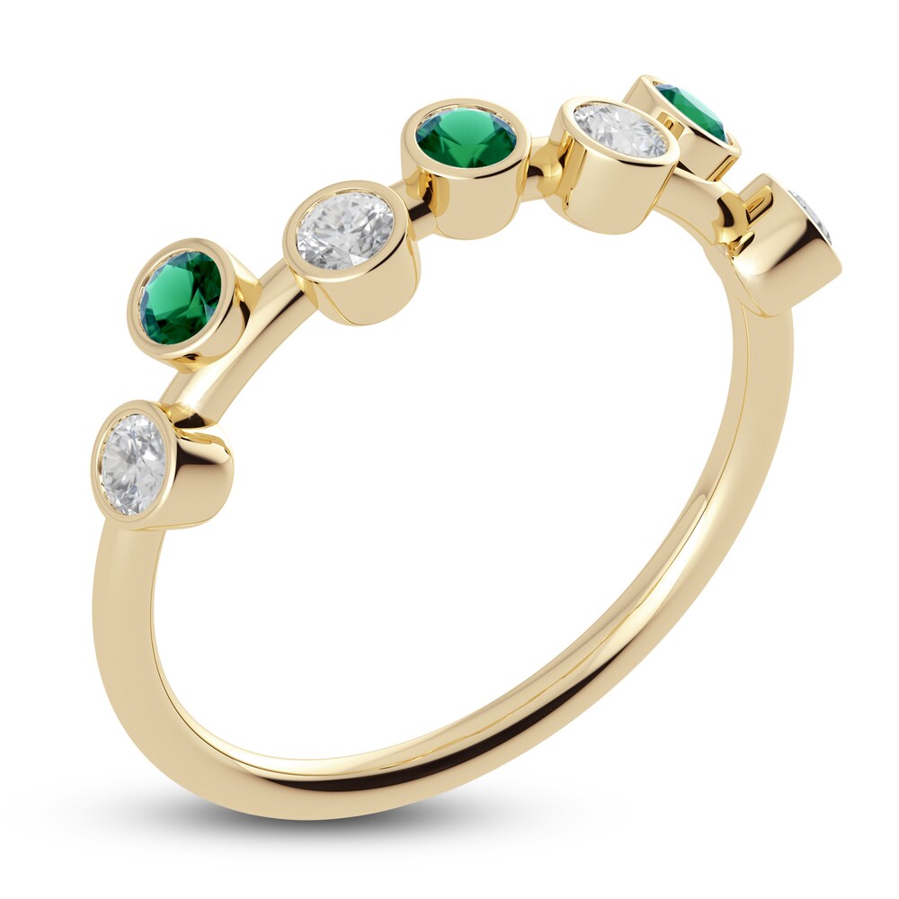Juliette Maison Natural White Sapphire & Natural Emerald Ring 10K Yellow Gold EqAJkDuR Juliette Maison Natural White Sapphire & Natural Emerald Ring 10K Yellow Gold EqAJkDuR