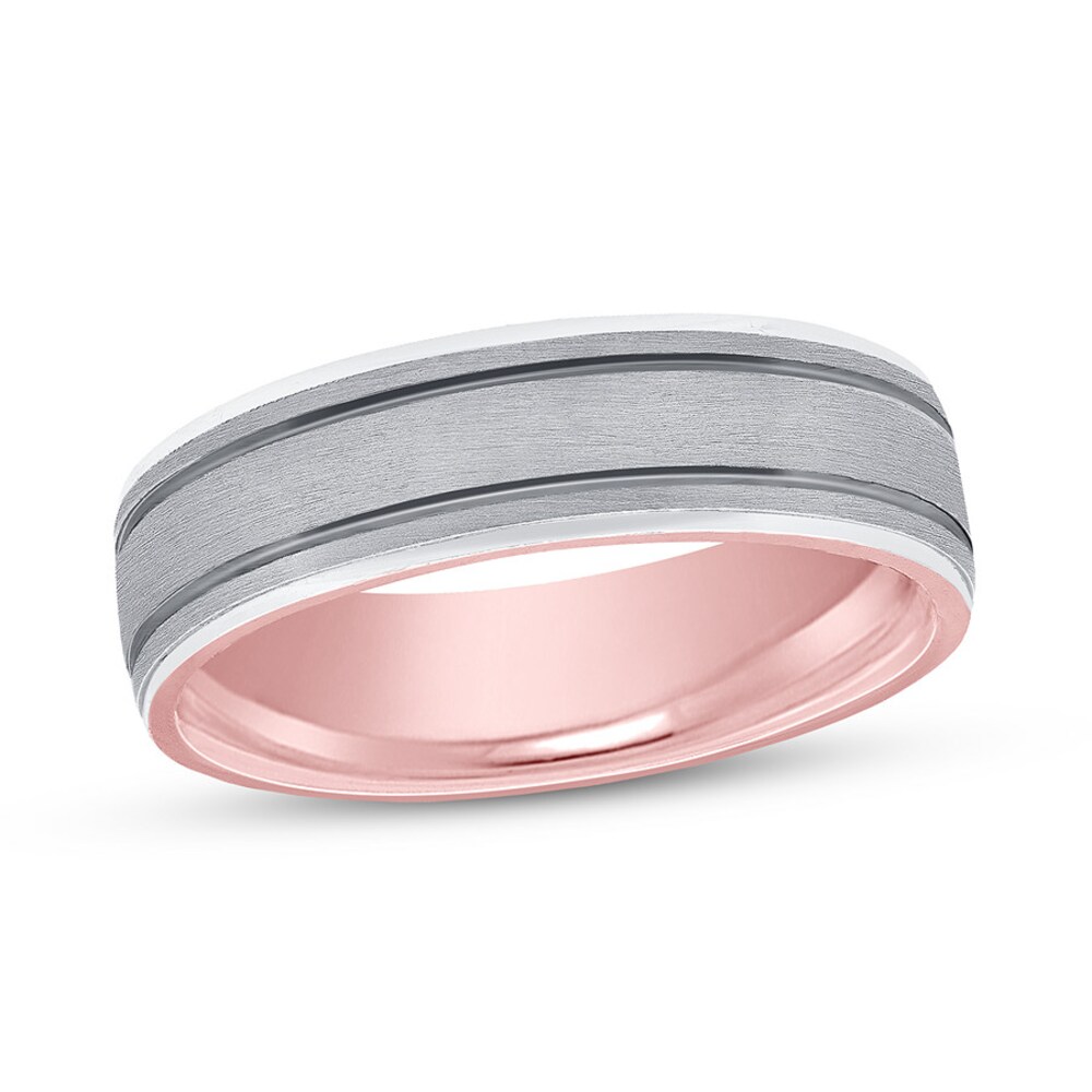 Wedding Band Platinum/18K Rose Gold 6mm EtLEXX49 Wedding Band Platinum/18K Rose Gold 6mm EtLEXX49