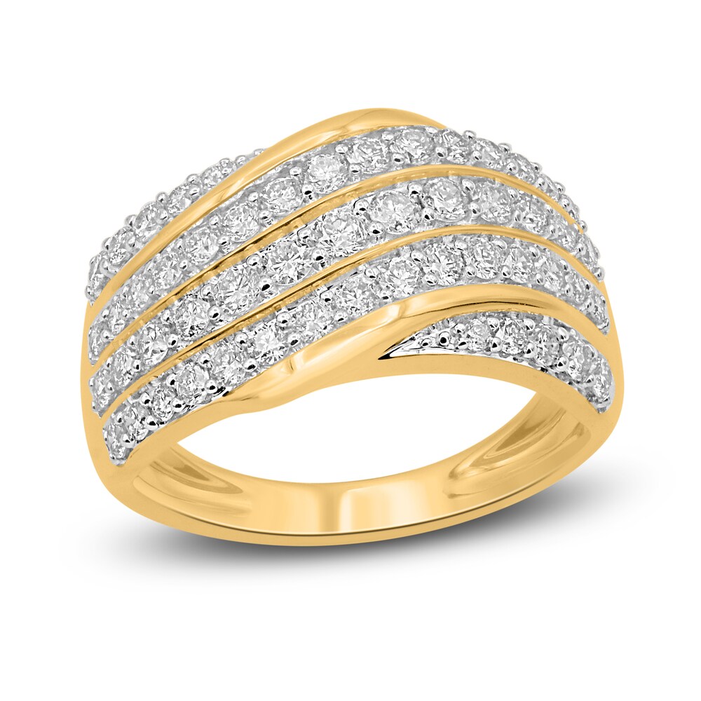 Diamond Anniversary Ring 1 ct tw Round 14K Yellow Gold/Rhod EuRgoJeE Diamond Anniversary Ring 1 ct tw Round 14K Yellow Gold/Rhod EuRgoJeE