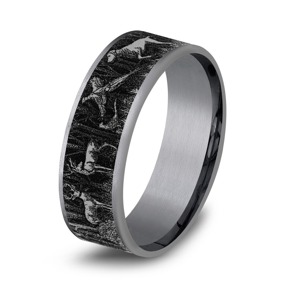 Forest Wedding Band Tantalum 7.5mm EwoFAts4 Forest Wedding Band Tantalum 7.5mm EwoFAts4